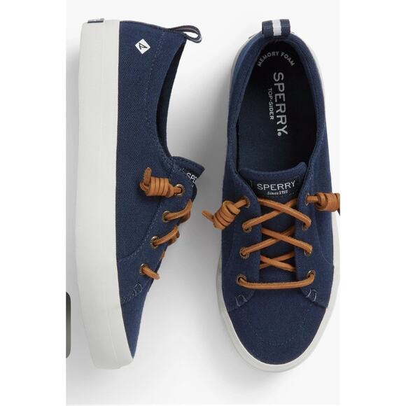 SPERRY Shoes - Sperry Crest Vibe Lace Up Navy Blue Canvas Sneaker Women's Size 7.5